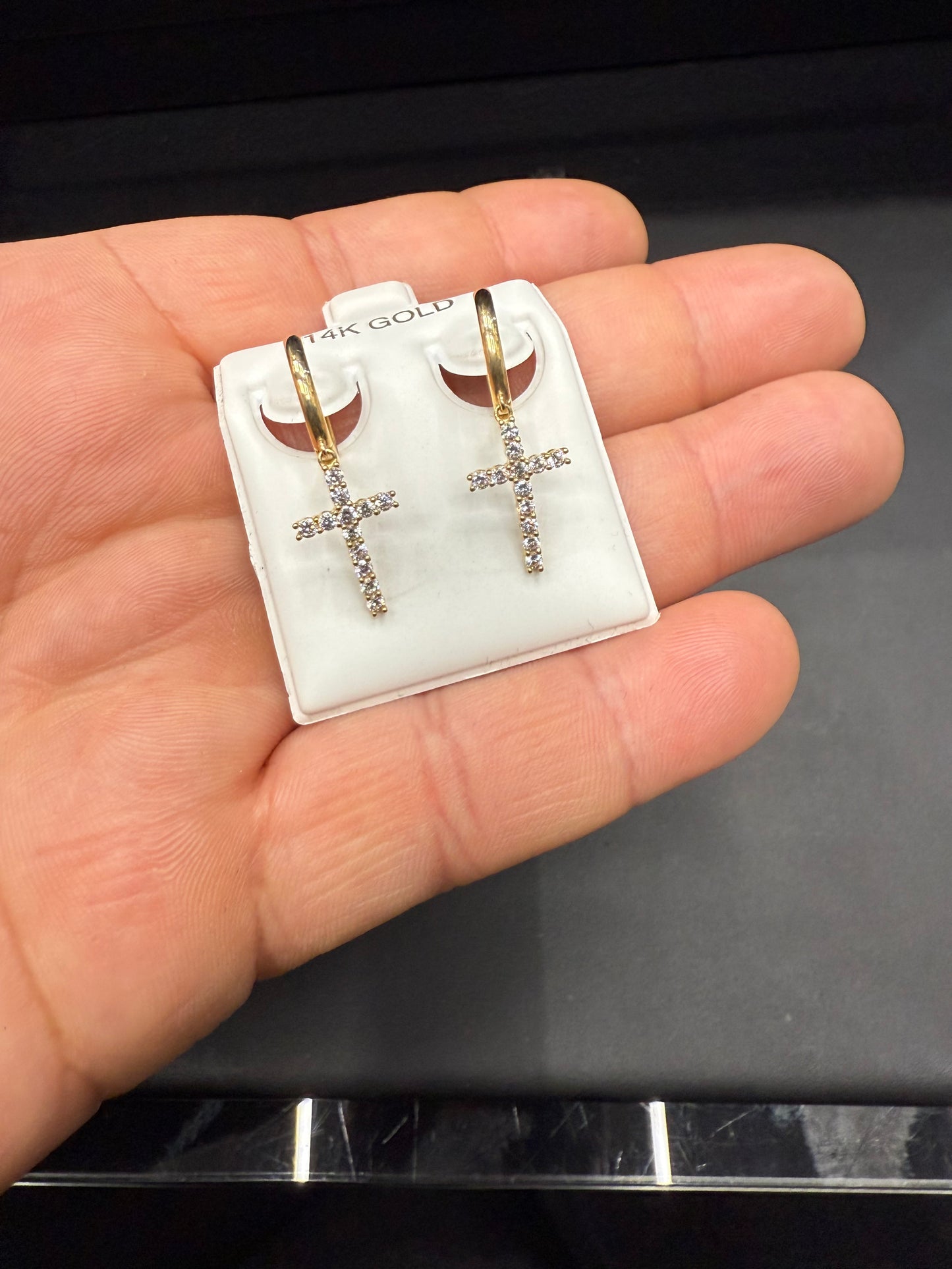 Gold 14k Earrings Cz