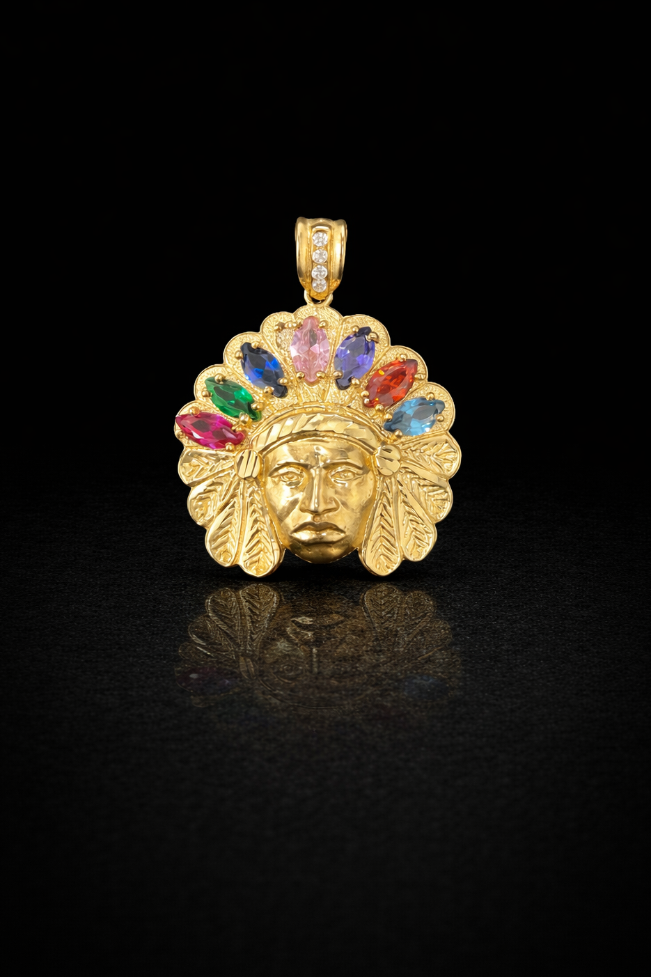 Gold 10k Indian pendant Cz