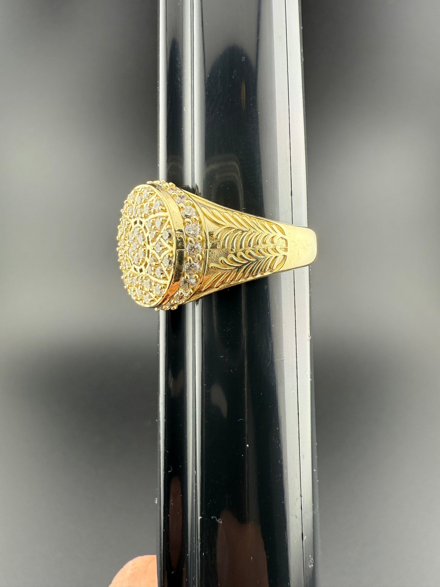Gold 10k Mens Fancy Cz Ring