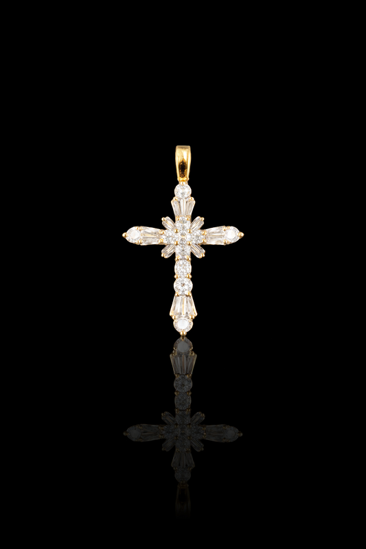 Gold 14k Cross pendant Diamond 💎