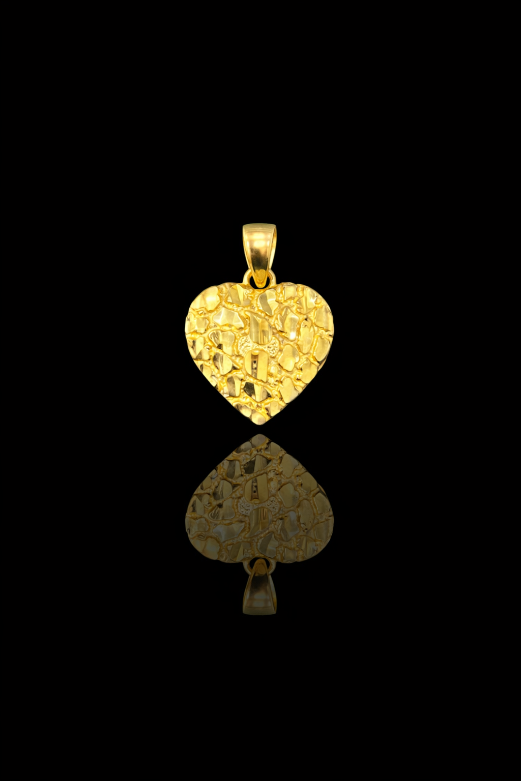 Gold 10k heart nugget pendant