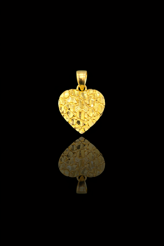 Gold 10k heart nugget pendant