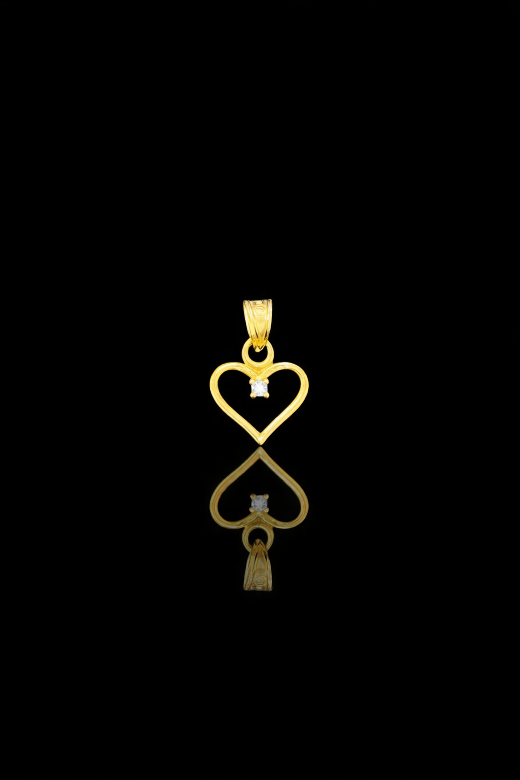 Gold 10k heart pendant Cz