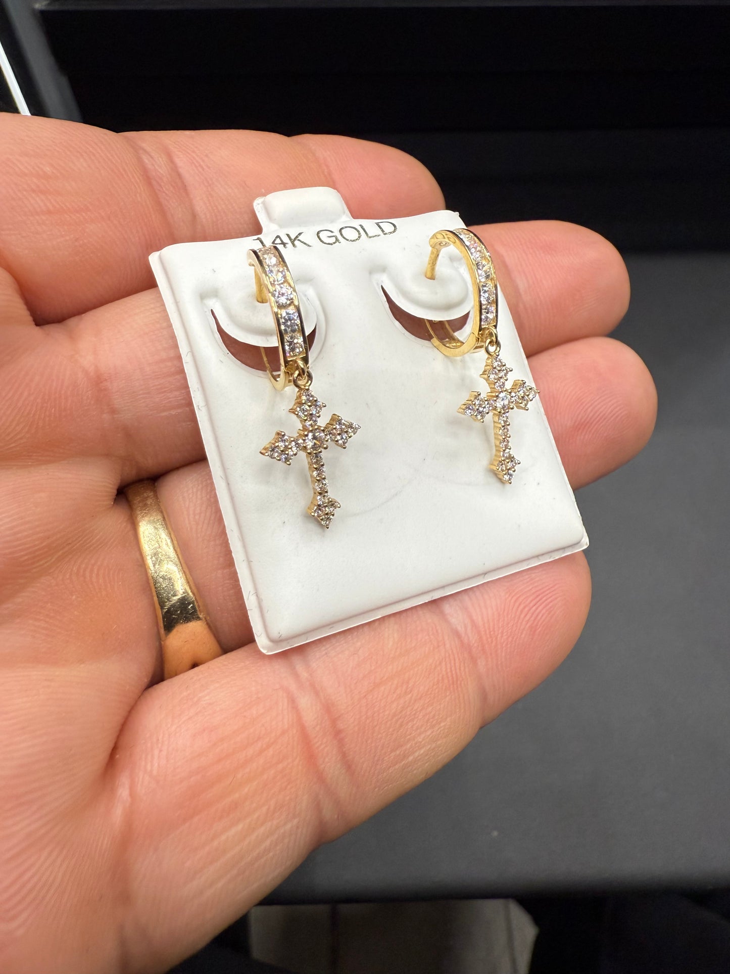Gold 14k Earrings Cz