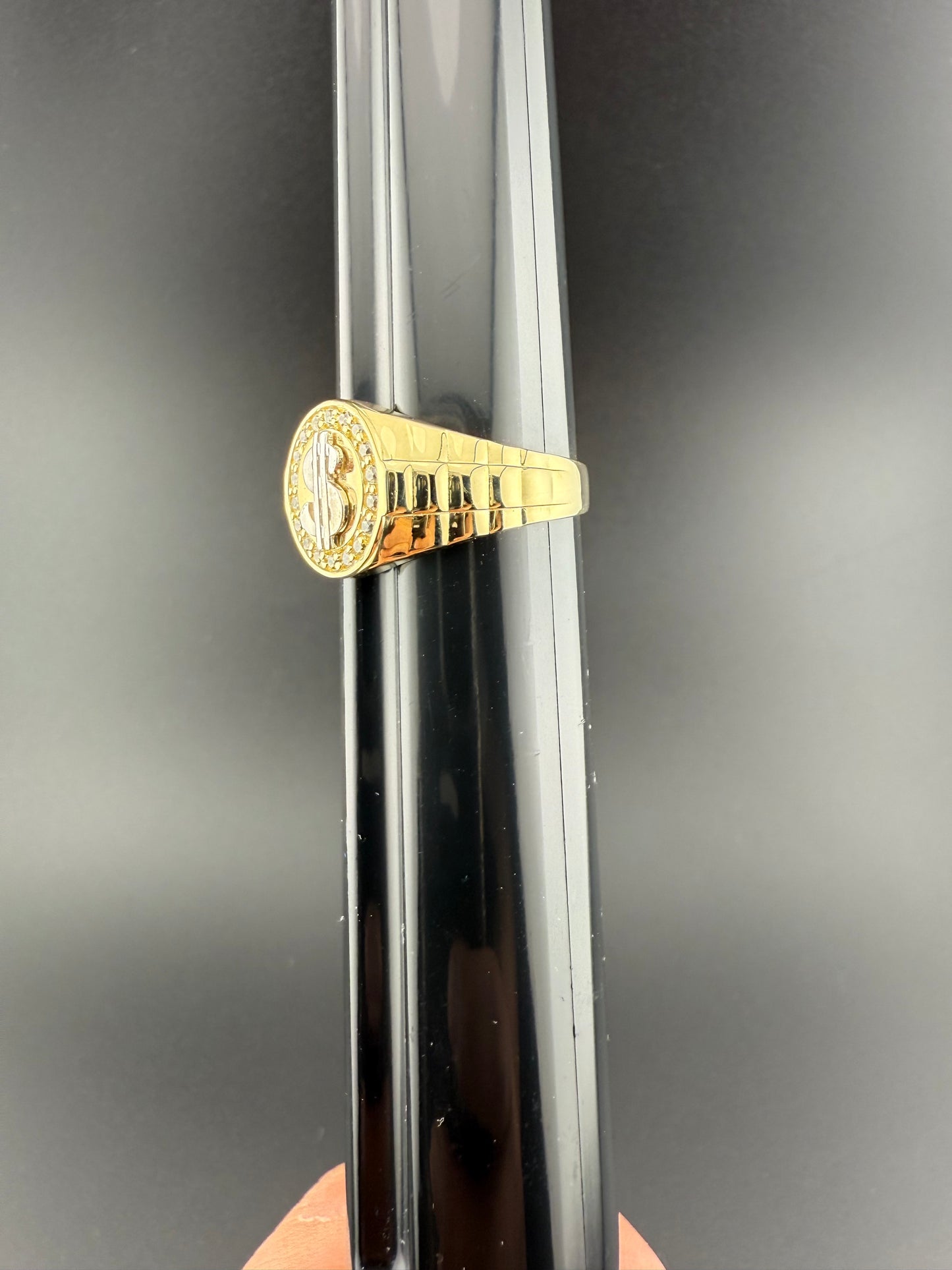 Gold 10k $ Mens Ring Cz