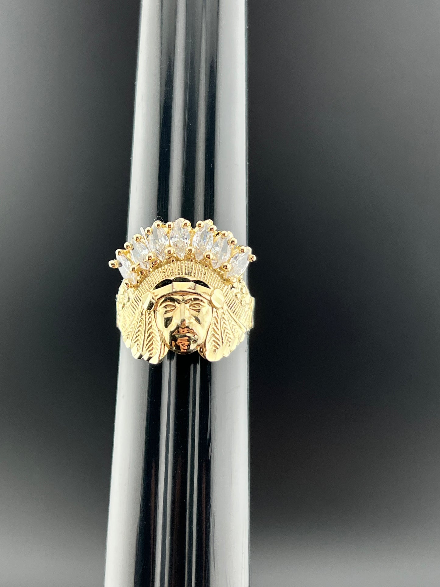 Gold 10k Indian ring Cz