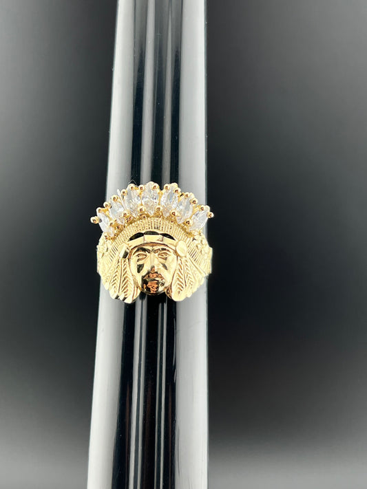 Gold 10k Indian ring Cz