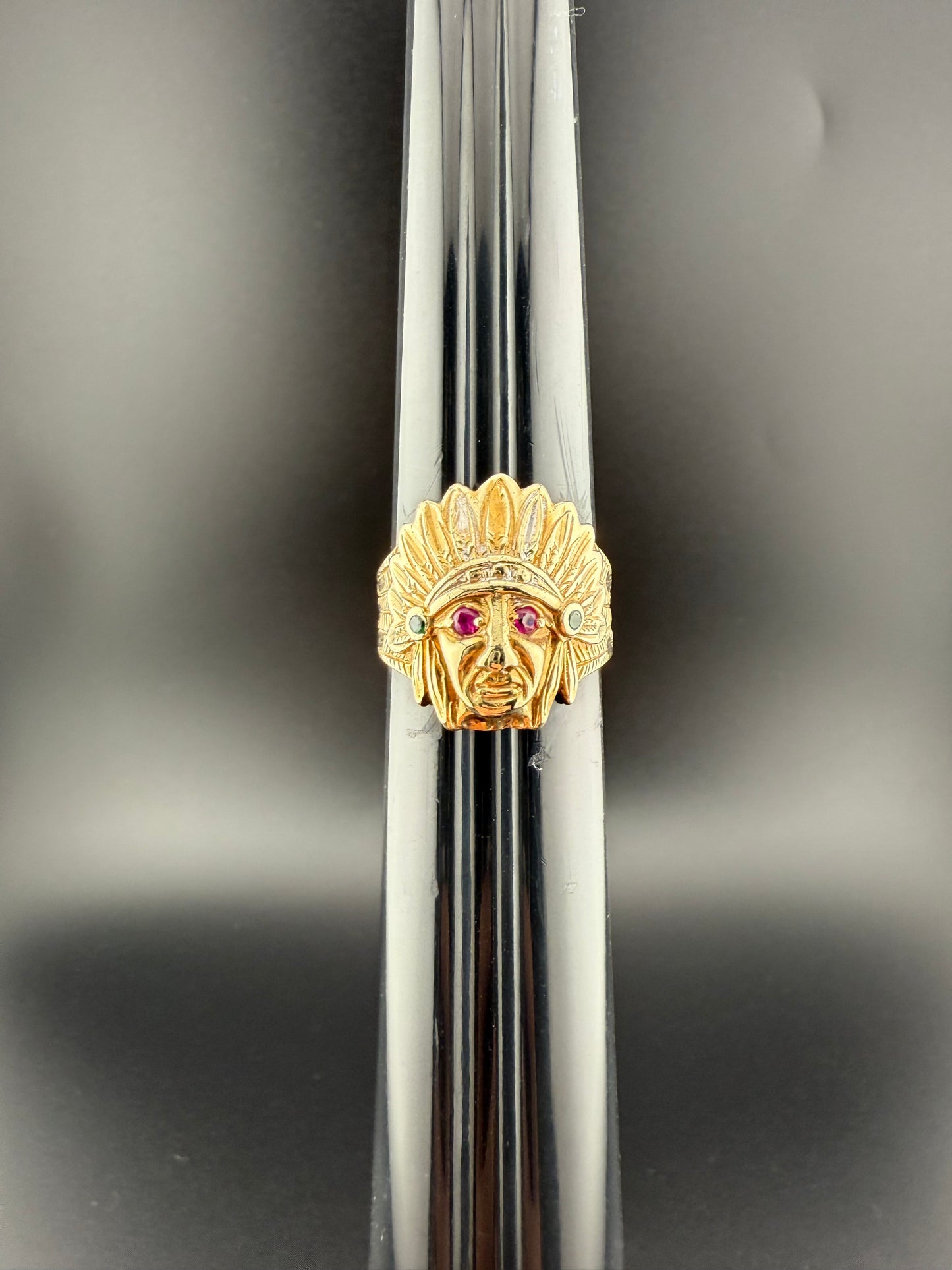 Gold 10k Indian ring Cz