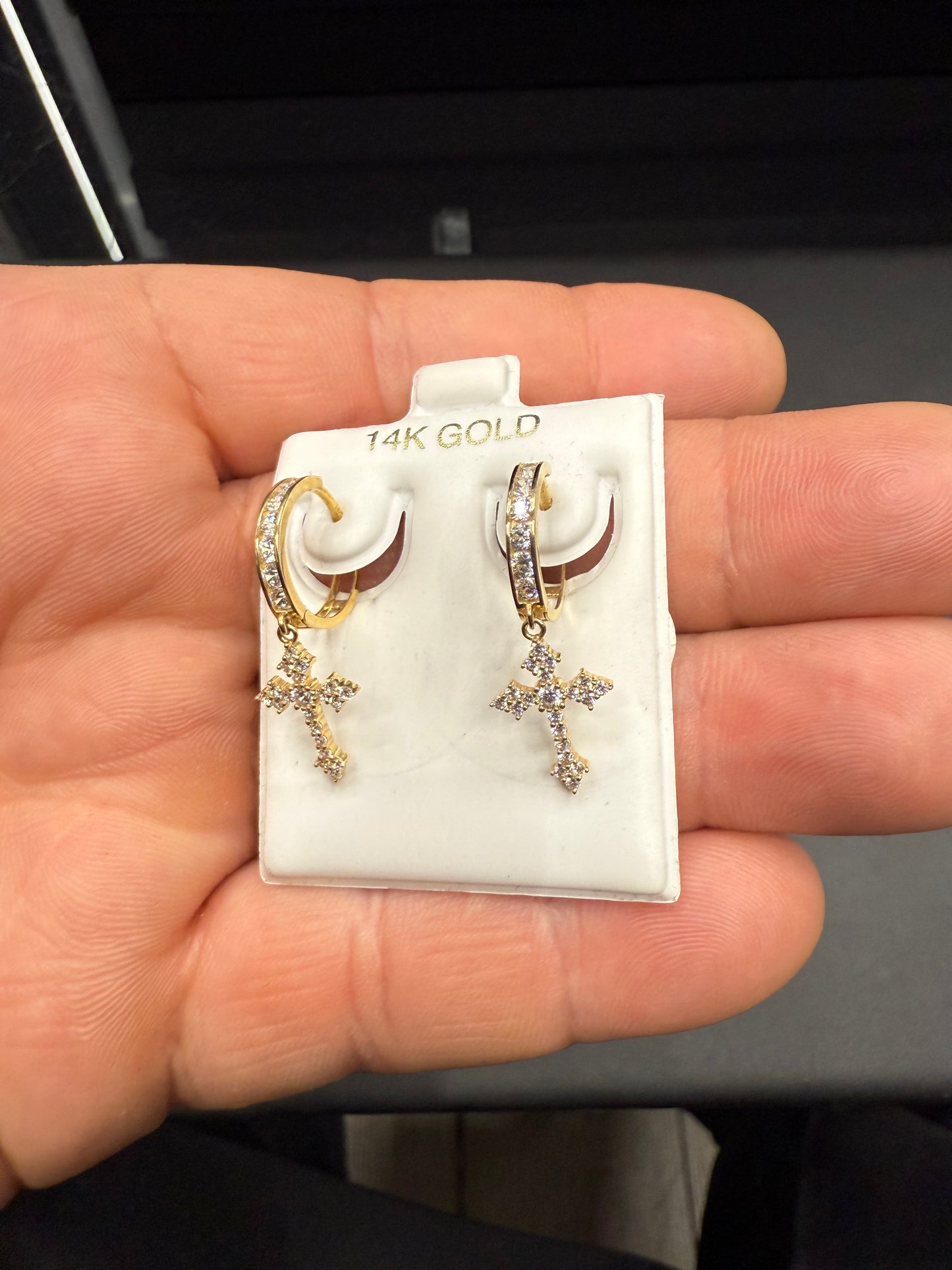 Gold 14k Earrings Cz