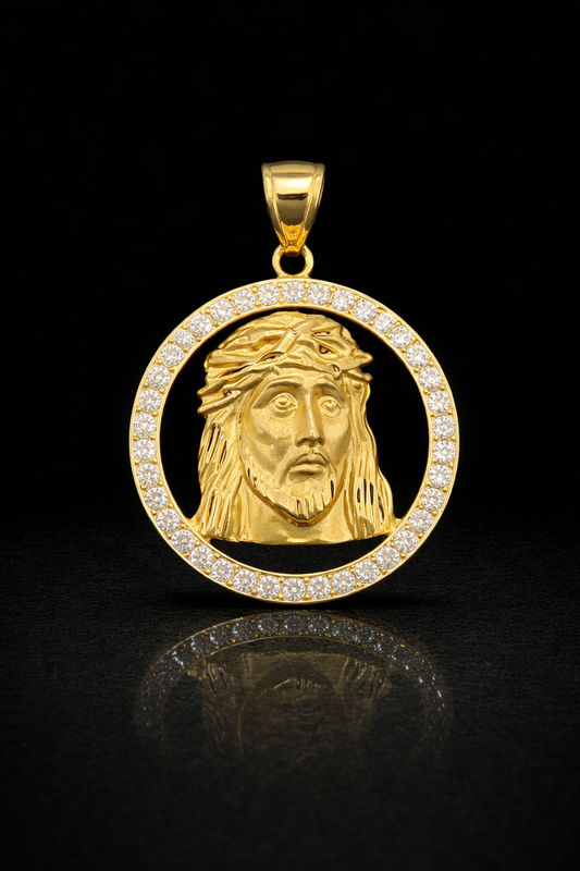 Gold 10k Jesus pendant Cz