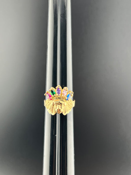 Gold 10k Indian ring Cz