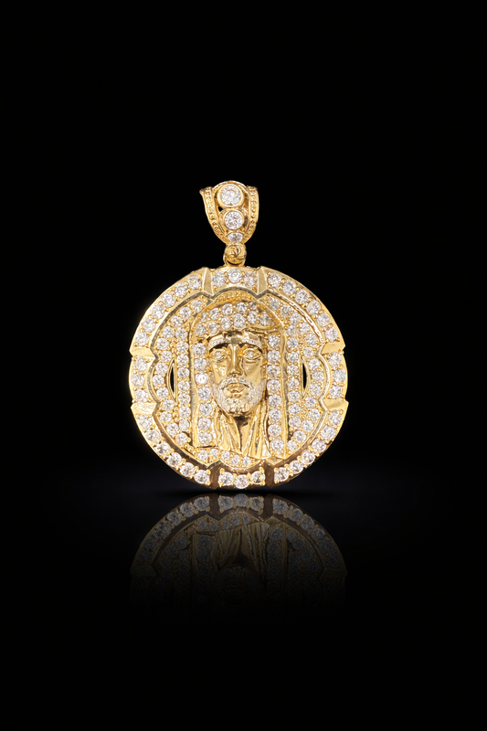 Gold 10k Pendant Cristo Cz