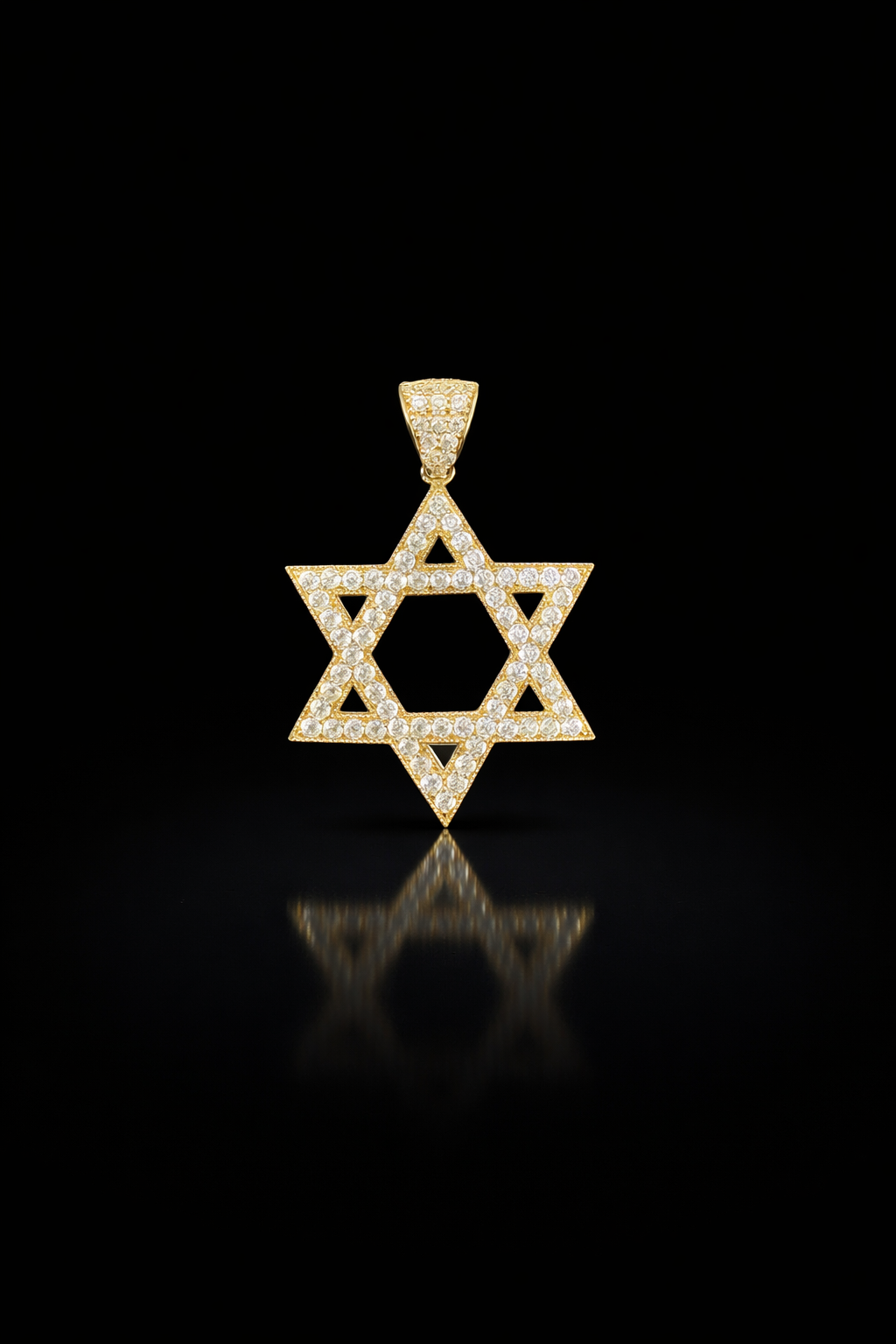 Gold 10k Pendant Estrella David Cz