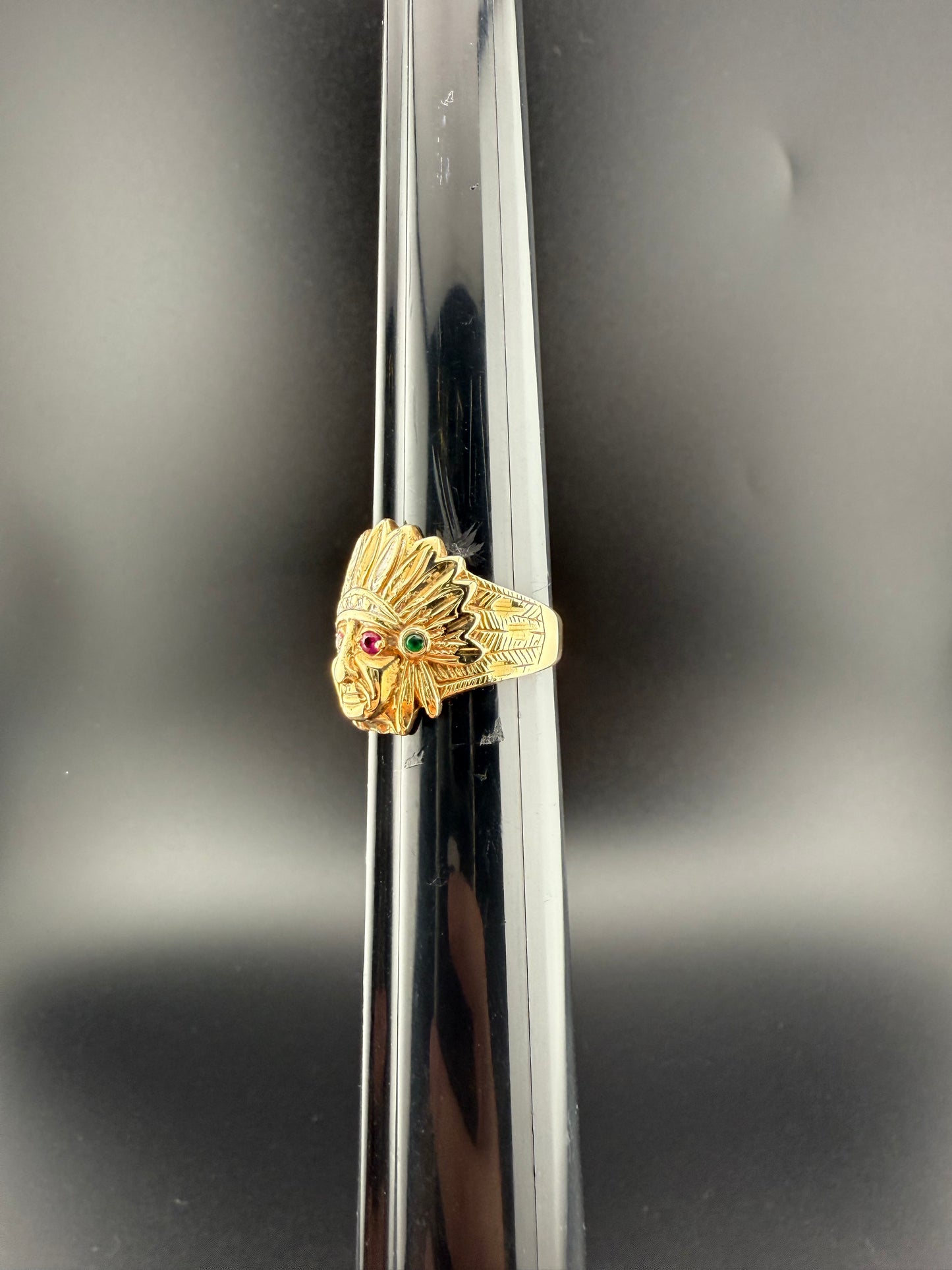 Gold 10k Indian ring Cz