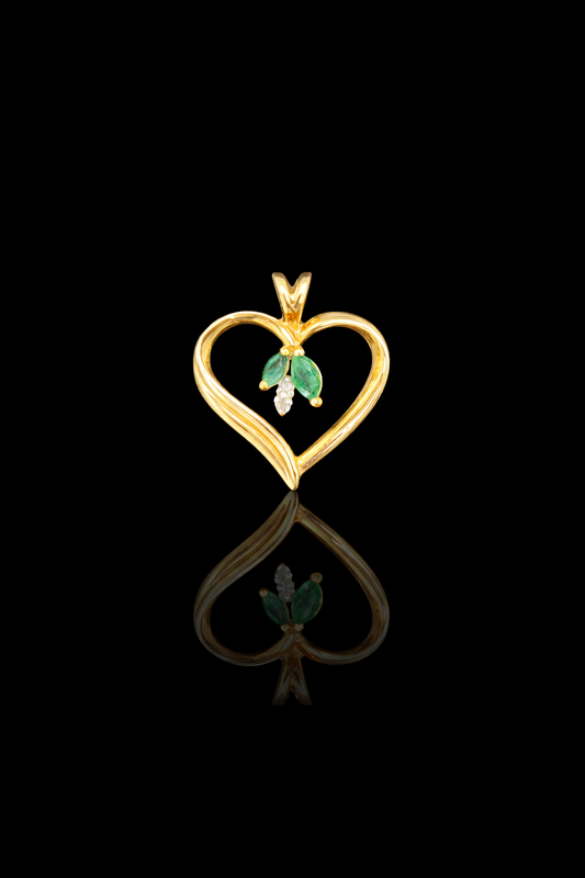 Gold 14k heart pendant Diamond💎