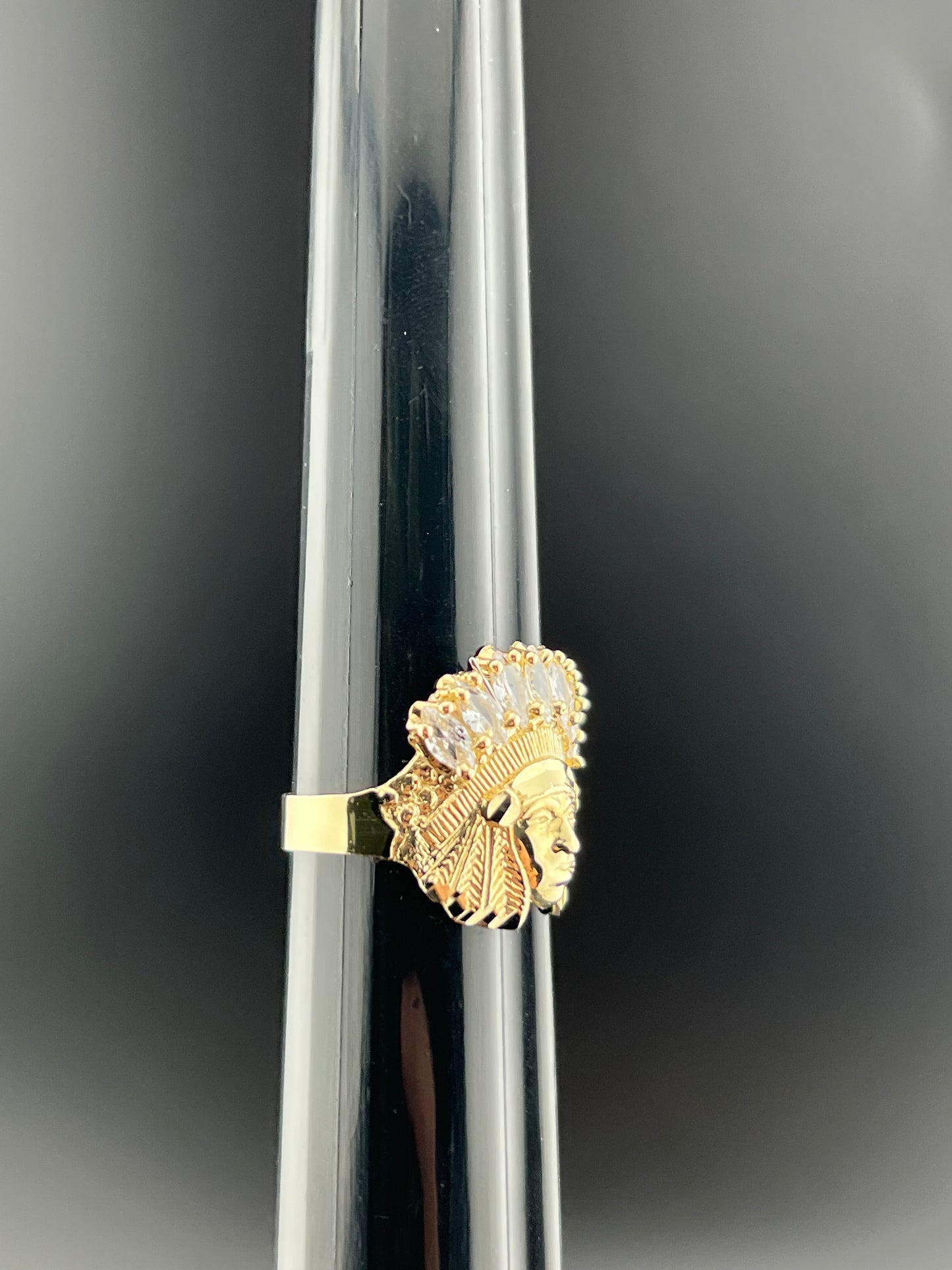Gold 10k Indian ring Cz
