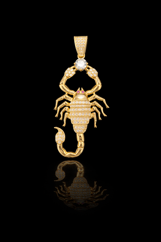 Gold 10k Scorpion Pendant Cz