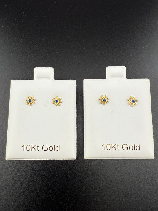 Gold 10k Screw-back Earrings Cz