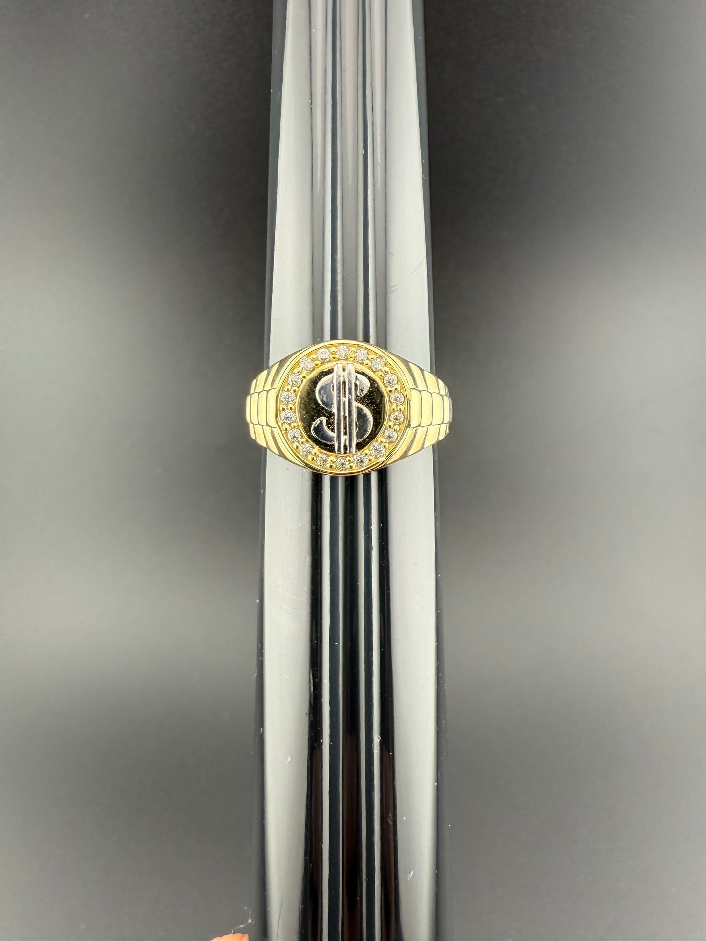 Gold 10k $ Mens Ring Cz
