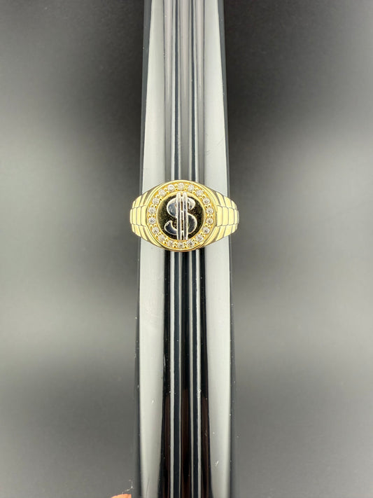 Gold 10k $ Mens Ring Cz