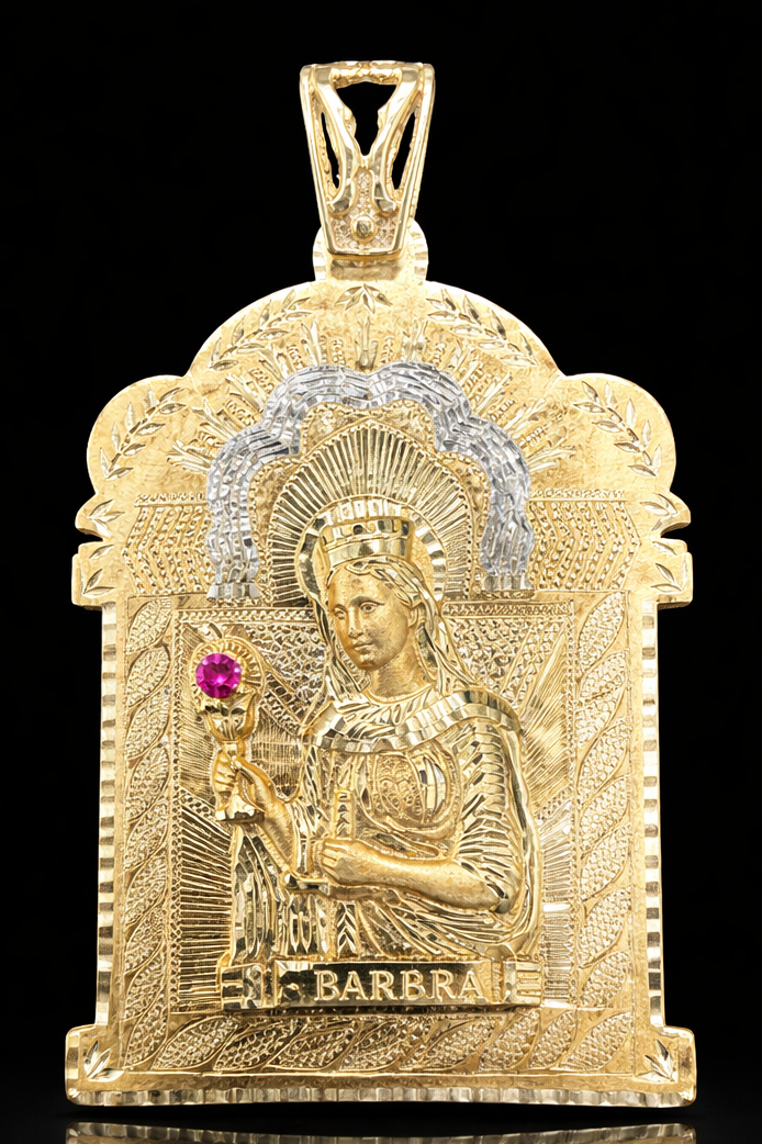 Solid Gold 10k St. Barbara