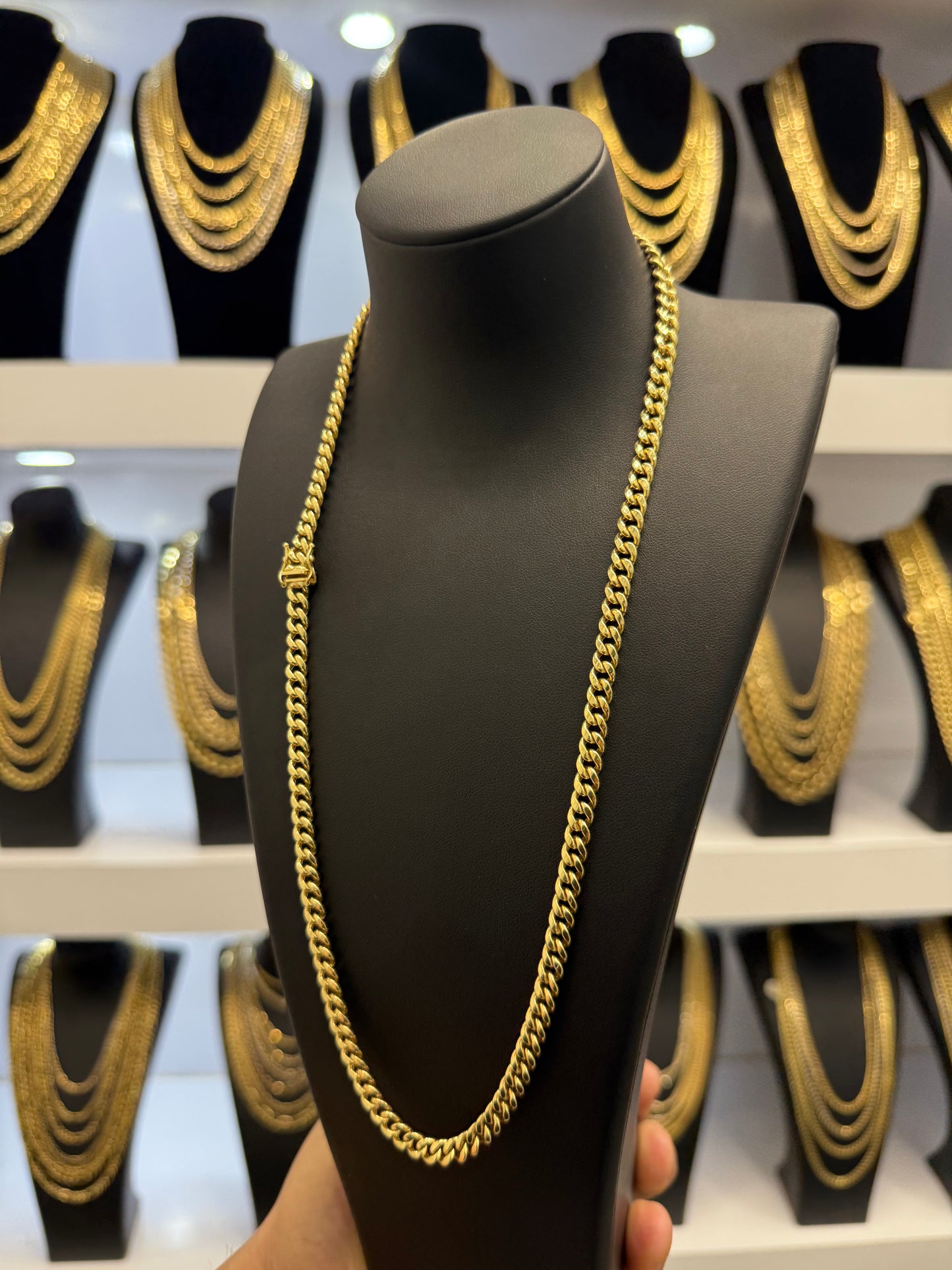Semisolid 10k Miami Chain 6mm 24”