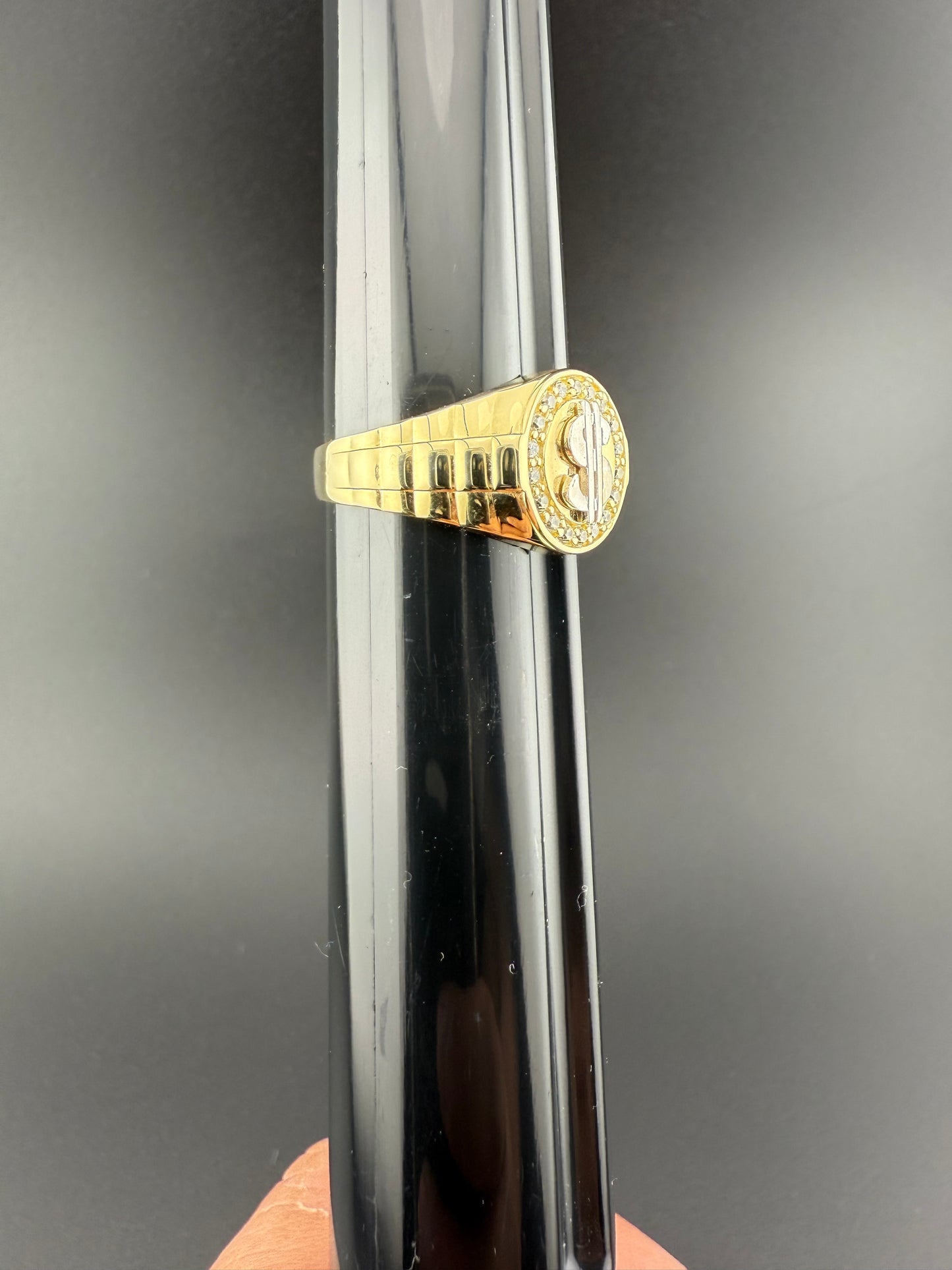 Gold 10k $ Mens Ring Cz
