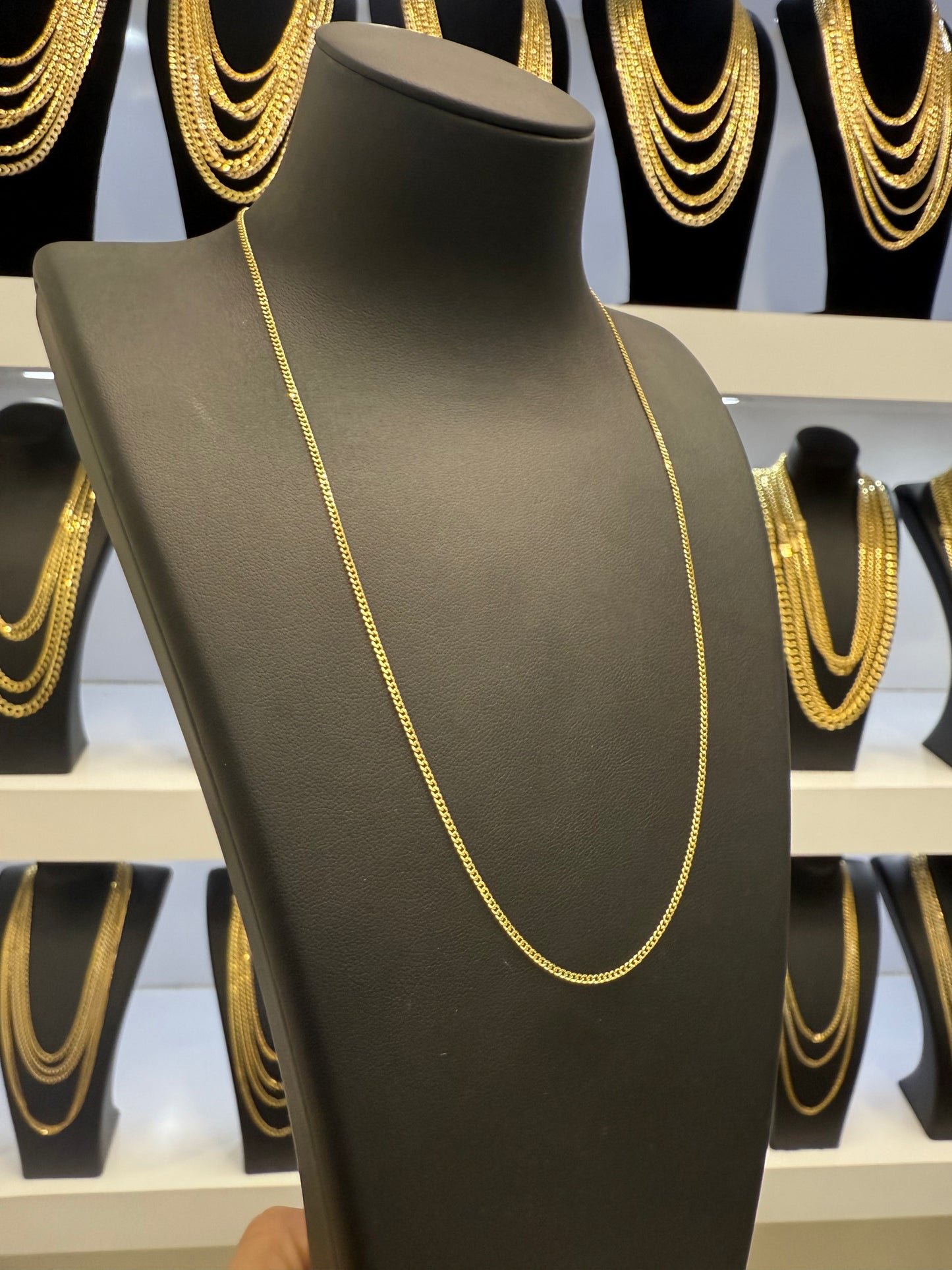 10k Solid Curb Chain 1.5mm 16”