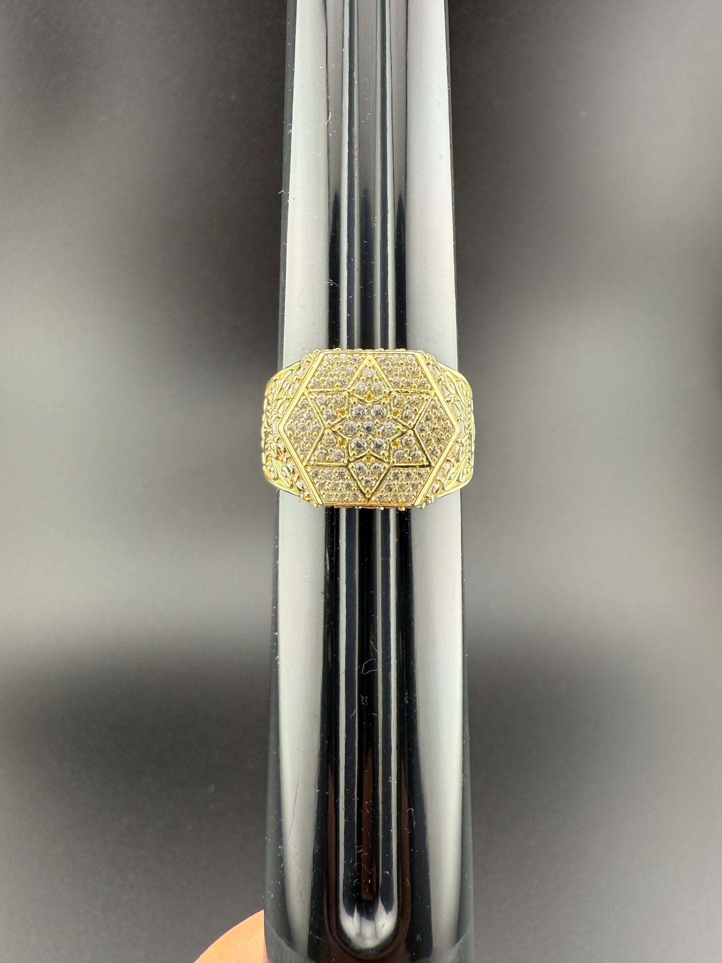 Gold 10k Mens Fancy Cz Ring